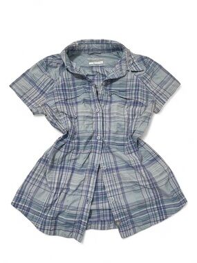 Columbia Sportswear Light Blue Plaid Button-Up Shirt
